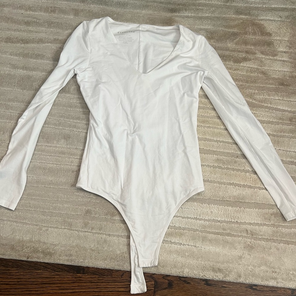 Everlane white long sleeve bodysuit